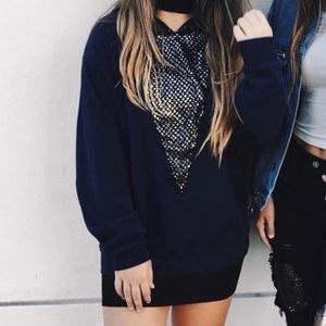 Furst Of A Kind Sequin Sweatshirt Pullover Crew Hoodie Top